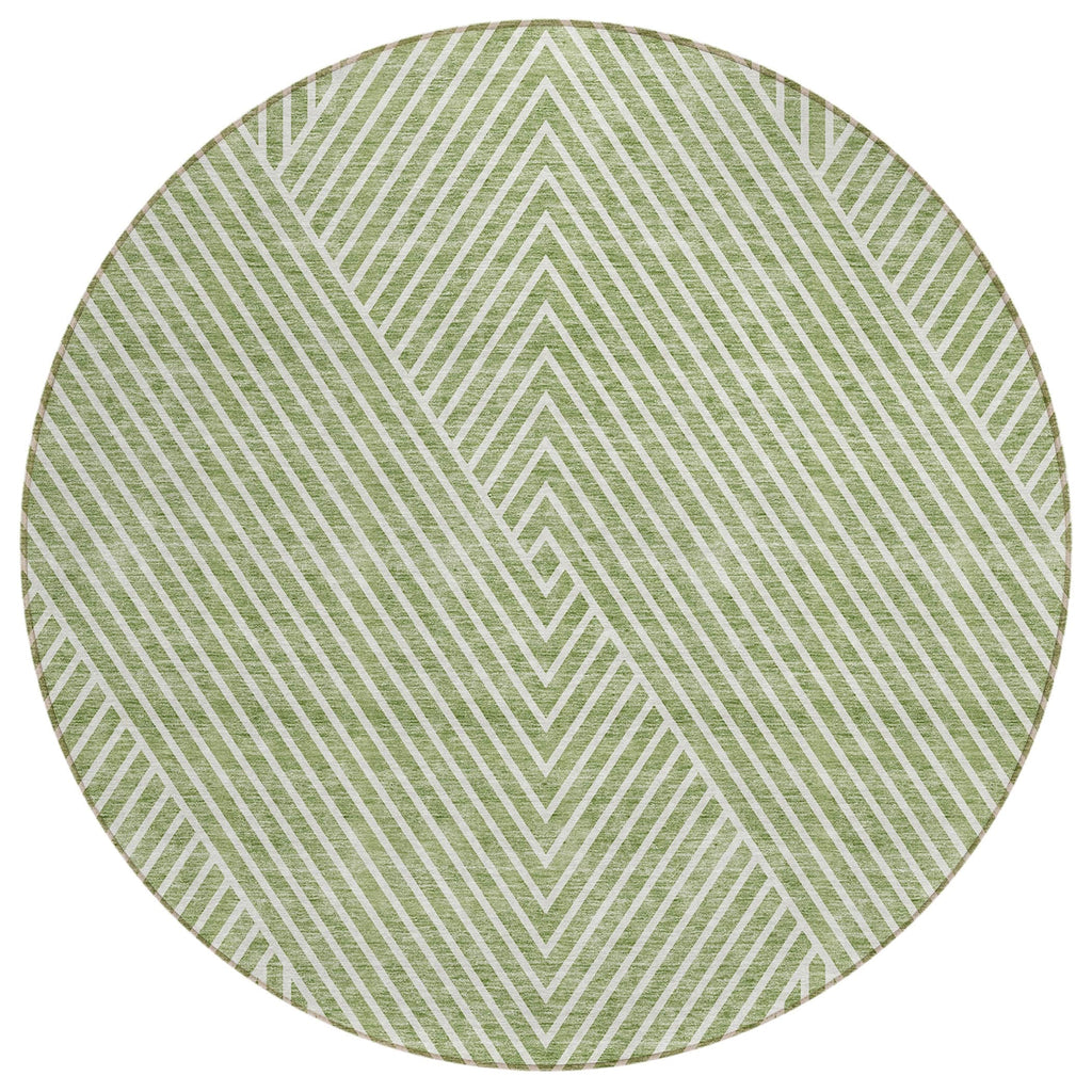 Machine Washable Indoor/ Outdoor Modern Geo Chantille Rug