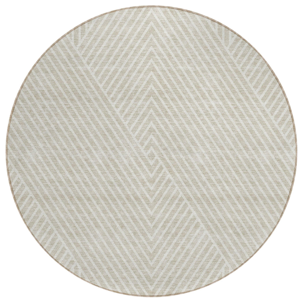 Machine Washable Indoor/ Outdoor Modern Geo Chantille Rug