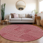 Machine Washable Indoor/ Outdoor Modern Mosaic Chantille Rug