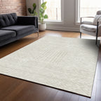 Machine Washable Indoor/ Outdoor Modern Mosaic Chantille Rug
