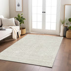 Machine Washable Indoor/ Outdoor Modern Mosaic Chantille Rug