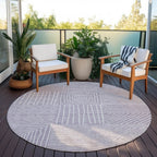 Machine Washable Indoor/ Outdoor Modern Mosaic Chantille Rug