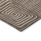 Machine Washable Indoor/ Outdoor Modern Mosaic Chantille Rug