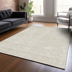 Machine Washable Indoor/ Outdoor Modern Mosaic Chantille Rug