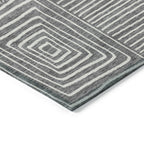 Machine Washable Indoor/ Outdoor Modern Mosaic Chantille Rug