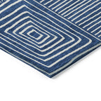 Machine Washable Indoor/ Outdoor Modern Mosaic Chantille Rug