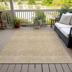 Machine Washable Indoor/ Outdoor Modern Stripes Chantille Rug