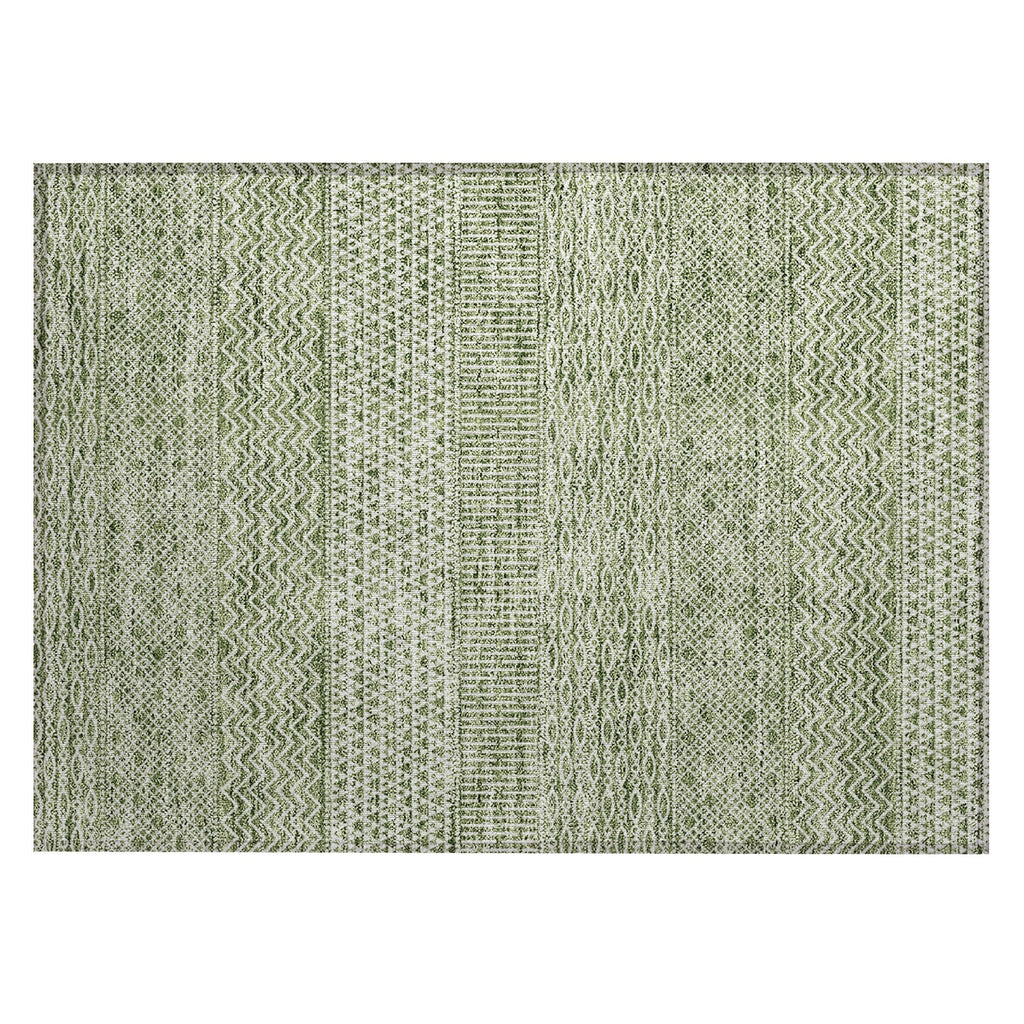 Machine Washable Indoor/ Outdoor Modern Stripes Chantille Rug