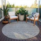 Machine Washable Indoor/ Outdoor Modern Stripes Chantille Rug