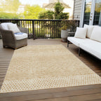 Machine Washable Indoor/ Outdoor Modern Stripes Chantille Rug