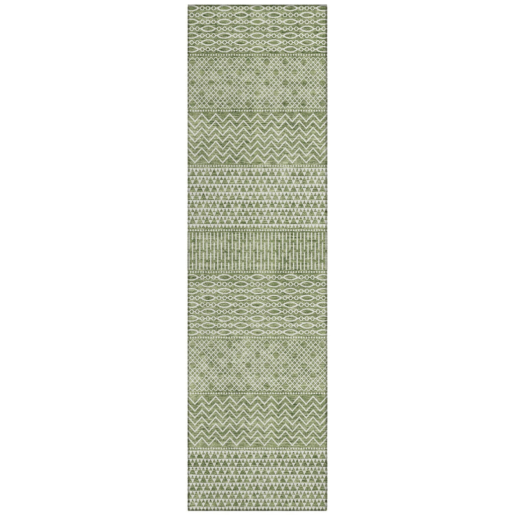 Machine Washable Indoor/ Outdoor Modern Stripes Chantille Rug