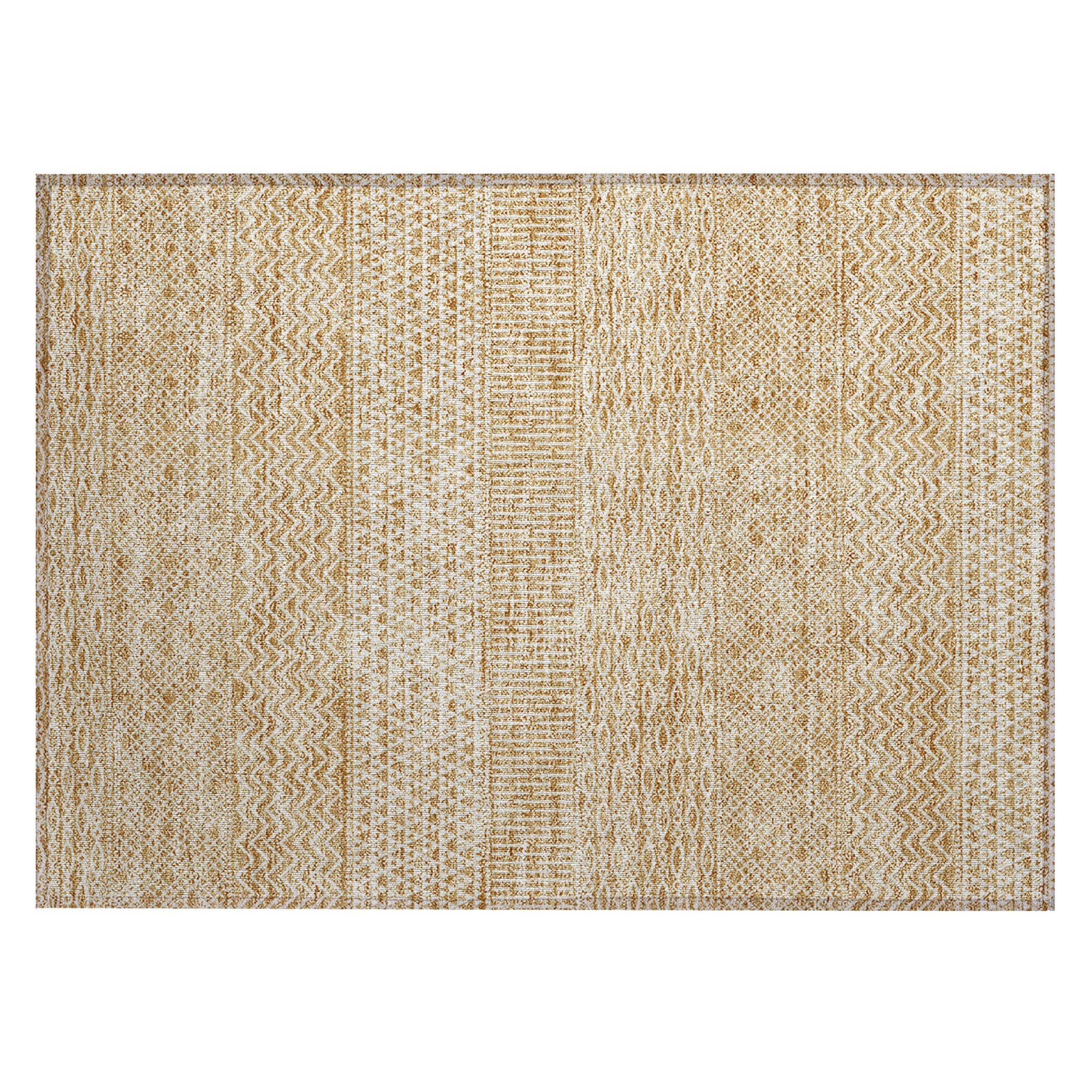 Machine Washable Indoor/ Outdoor Modern Stripes Chantille Rug