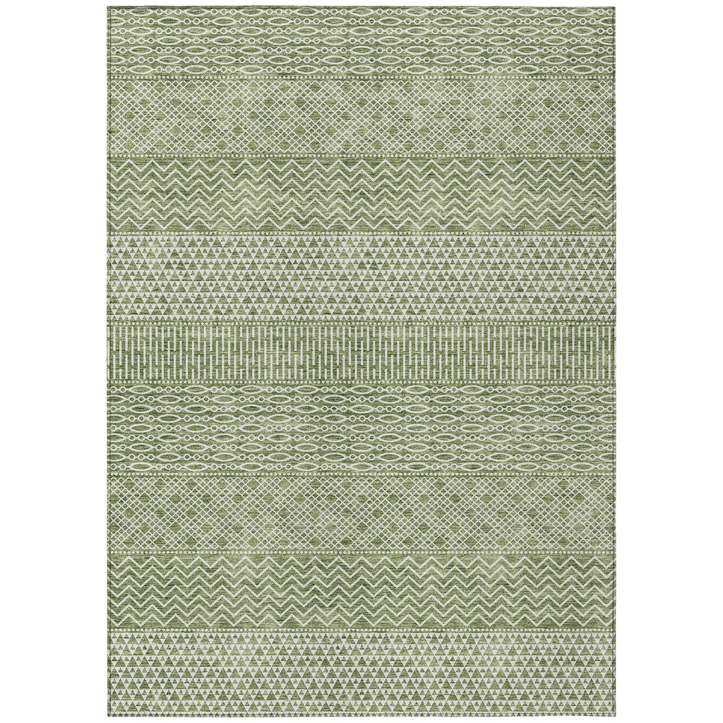 Machine Washable Indoor/ Outdoor Modern Stripes Chantille Rug