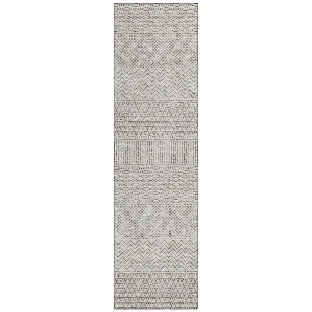 Machine Washable Indoor/ Outdoor Modern Stripes Chantille Rug