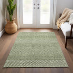 Machine Washable Indoor/ Outdoor Modern Stripes Chantille Rug