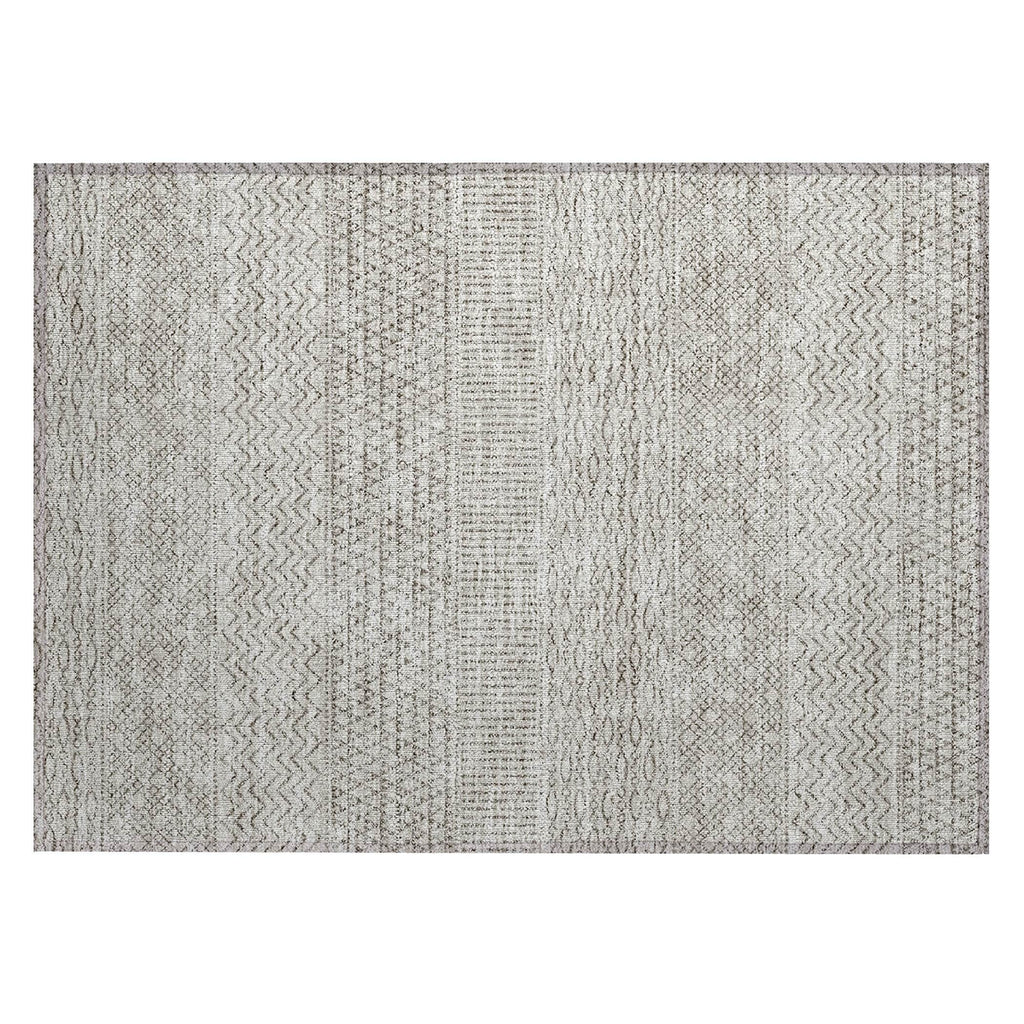 Machine Washable Indoor/ Outdoor Modern Stripes Chantille Rug