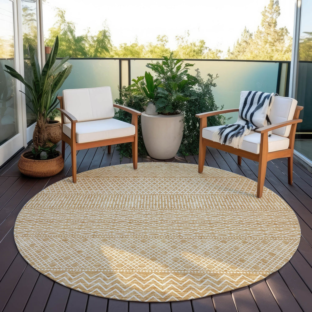 Machine Washable Indoor/ Outdoor Modern Stripes Chantille Rug