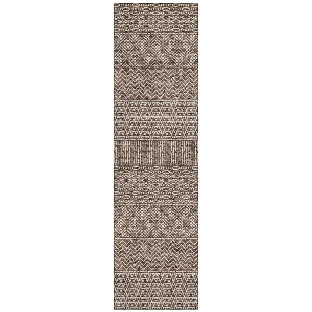 Machine Washable Indoor/ Outdoor Modern Stripes Chantille Rug