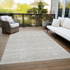 Machine Washable Indoor/ Outdoor Modern Stripes Chantille Rug