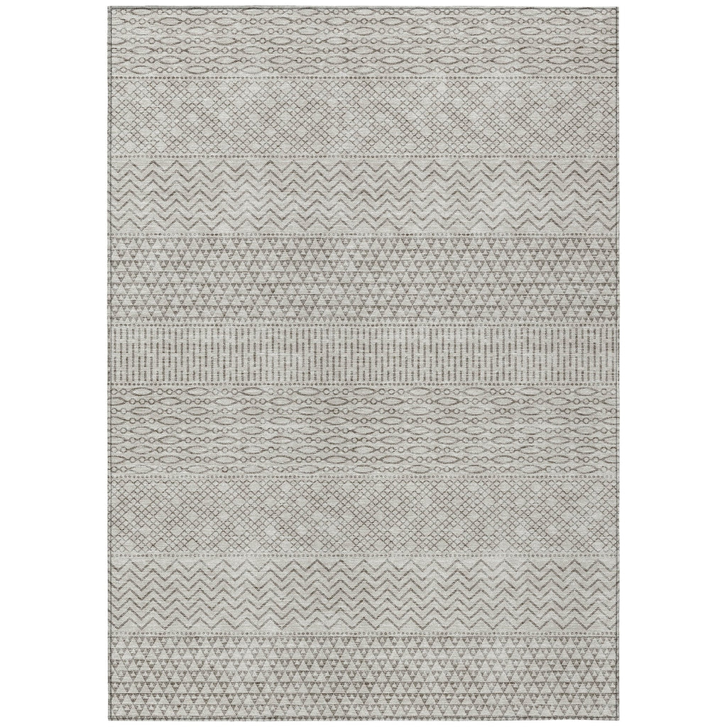 Machine Washable Indoor/ Outdoor Modern Stripes Chantille Rug