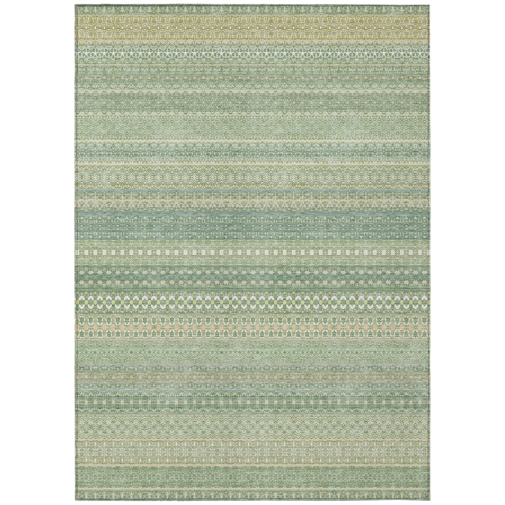 Machine Washable Indoor/ Outdoor Moroccan Stripes Chantille Rug