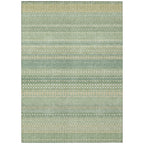 Machine Washable Indoor/ Outdoor Moroccan Stripes Chantille Rug