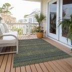 Machine Washable Indoor/ Outdoor Moroccan Stripes Chantille Rug