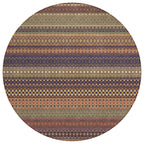Machine Washable Indoor/ Outdoor Moroccan Stripes Chantille Rug