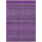 Machine Washable Indoor/ Outdoor Moroccan Stripes Chantille Rug