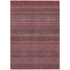 Machine Washable Indoor/ Outdoor Moroccan Stripes Chantille Rug