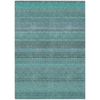 Machine Washable Indoor/ Outdoor Moroccan Stripes Chantille Rug