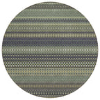 Machine Washable Indoor/ Outdoor Moroccan Stripes Chantille Rug