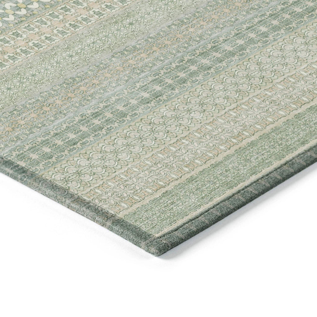 Machine Washable Indoor/ Outdoor Moroccan Stripes Chantille Rug