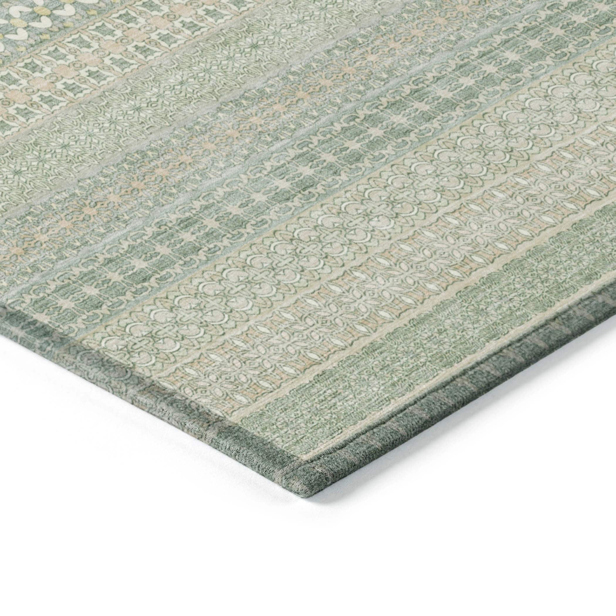 Machine Washable Indoor/ Outdoor Moroccan Stripes Chantille Rug
