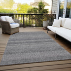 Machine Washable Indoor/ Outdoor Moroccan Stripes Chantille Rug