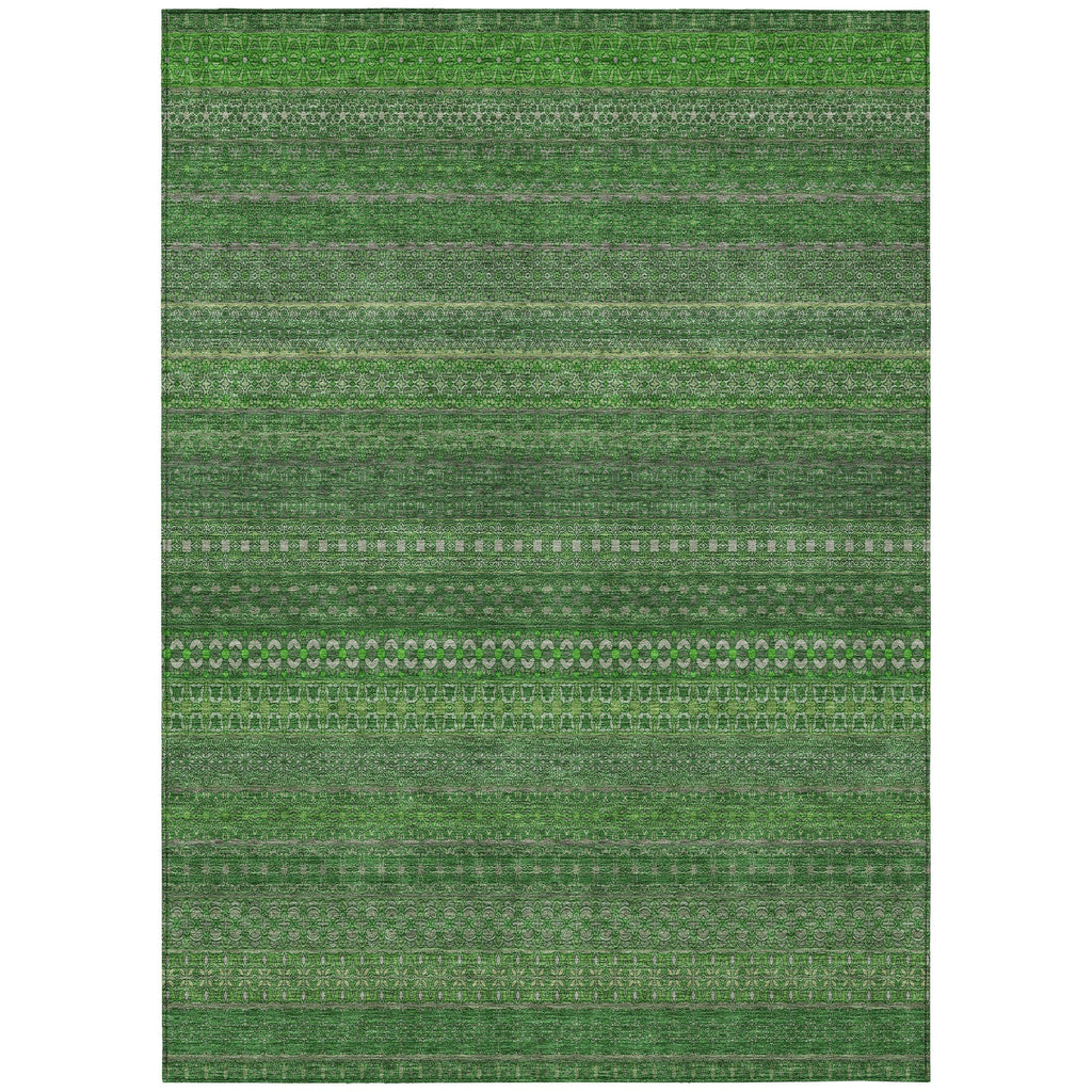 Machine Washable Indoor/ Outdoor Moroccan Stripes Chantille Rug