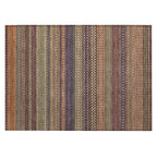 Machine Washable Indoor/ Outdoor Moroccan Stripes Chantille Rug