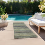 Machine Washable Indoor/ Outdoor Moroccan Stripes Chantille Rug