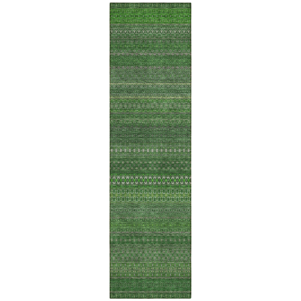Machine Washable Indoor/ Outdoor Moroccan Stripes Chantille Rug