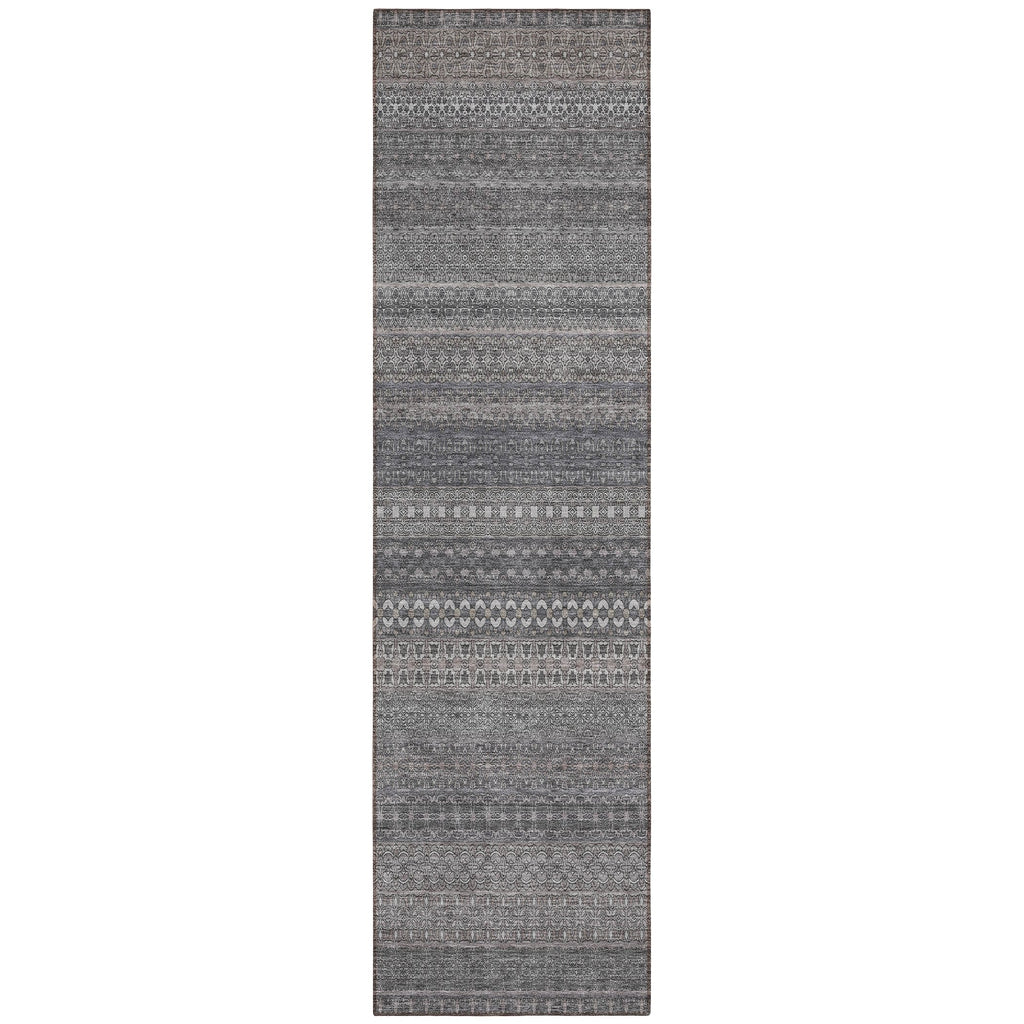Machine Washable Indoor/ Outdoor Moroccan Stripes Chantille Rug