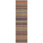 Machine Washable Indoor/ Outdoor Moroccan Stripes Chantille Rug