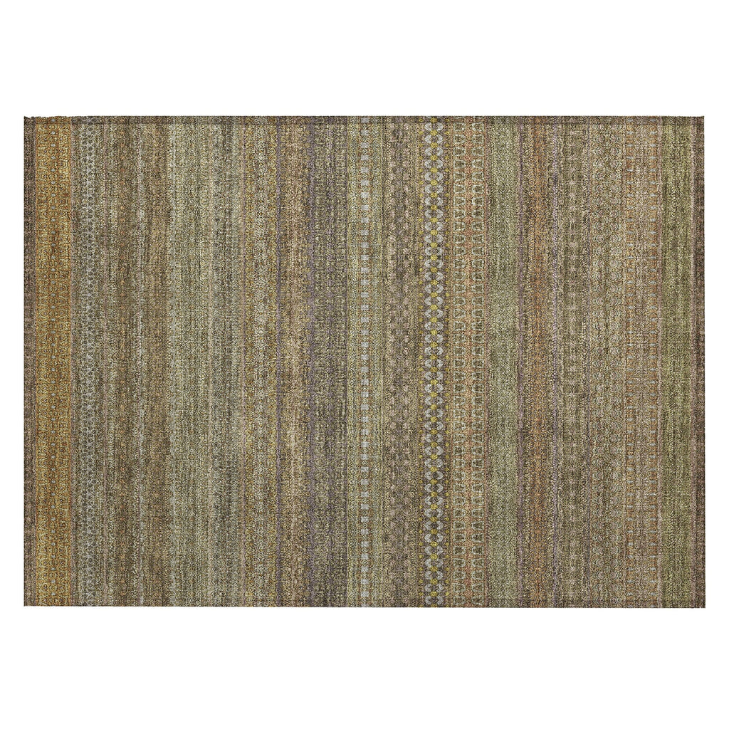 Machine Washable Indoor/ Outdoor Moroccan Stripes Chantille Rug