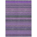 Machine Washable Indoor/ Outdoor Moroccan Stripes Chantille Rug