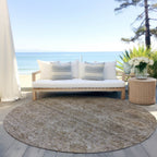 Machine Washable Indoor/ Outdoor Ombre Damask Chantille Rug