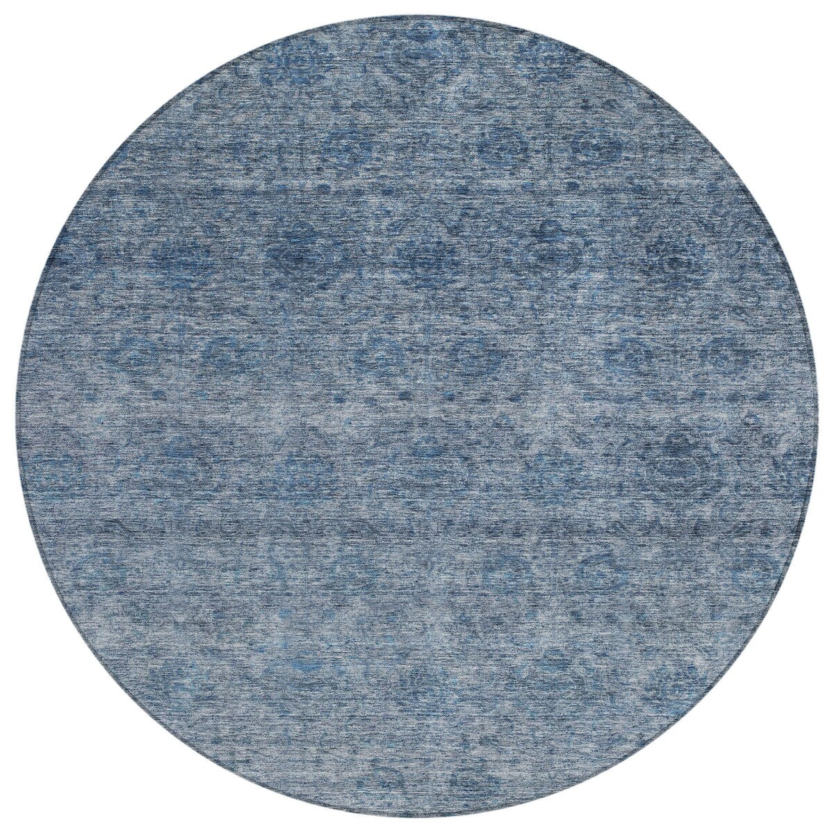 Machine Washable Indoor/ Outdoor Ombre Damask Chantille Rug
