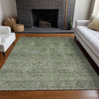 Machine Washable Indoor/ Outdoor Ombre Damask Chantille Rug