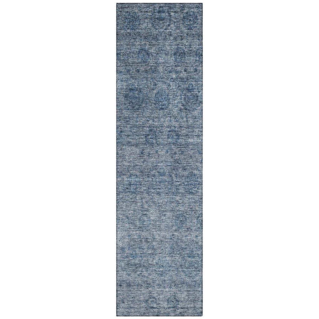 Machine Washable Indoor/ Outdoor Ombre Damask Chantille Rug