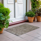 Machine Washable Indoor/ Outdoor Ombre Damask Chantille Rug