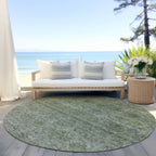 Machine Washable Indoor/ Outdoor Ombre Damask Chantille Rug