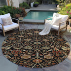 Machine Washable Indoor/ Outdoor Traditional Kashan Chantille Rug